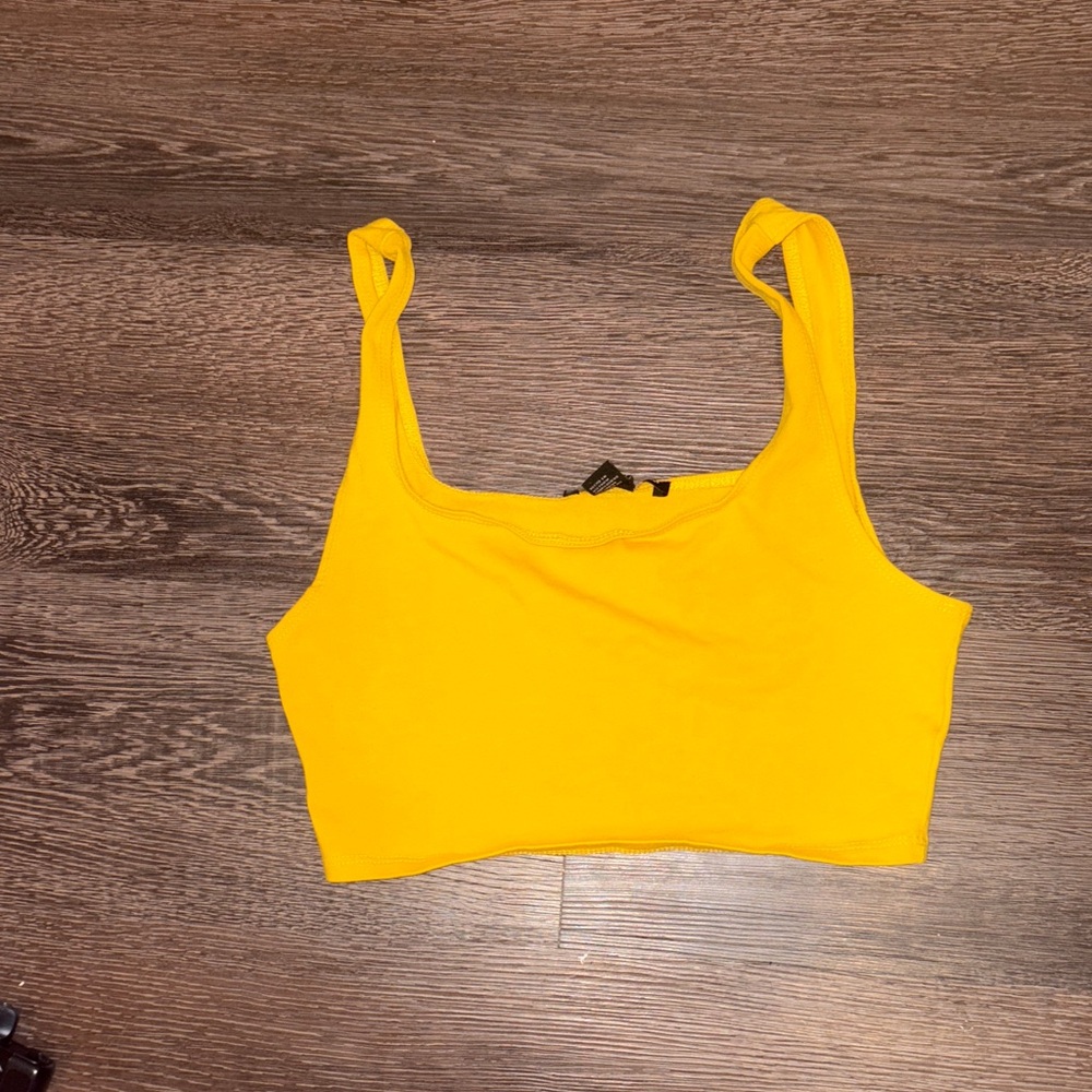Forever 21 Bright Yellow Crop Top